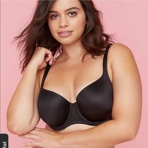 Cacique Black Satin Balconette Bra 40G